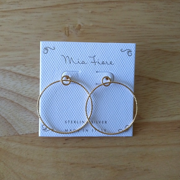 Mia Fiore Gold Plated Circle Earring NWT - Picture 3 of 6